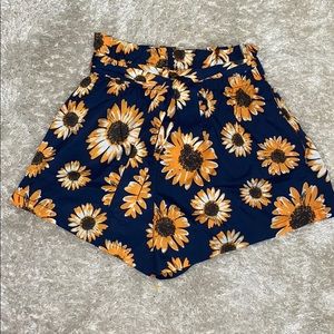 SHEIN Shorts - Paper bag Sunflower Shorts SHEIN Shorts - Paper bag Sunflower Shorts